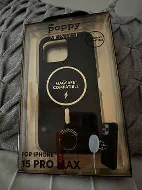 Poppy MIDNIGHT Phone Case for iPhone 15 Pro Max - Midnight Black NEW